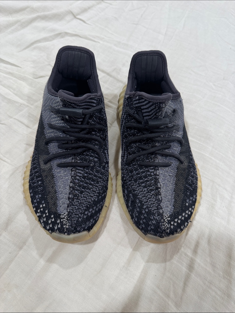 Boys 5.5 Yeezy Boost Athletic Sneakers in Black and Gray